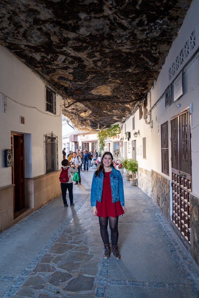 kate storm standing in a tunnel in setenil de las bodegas spain