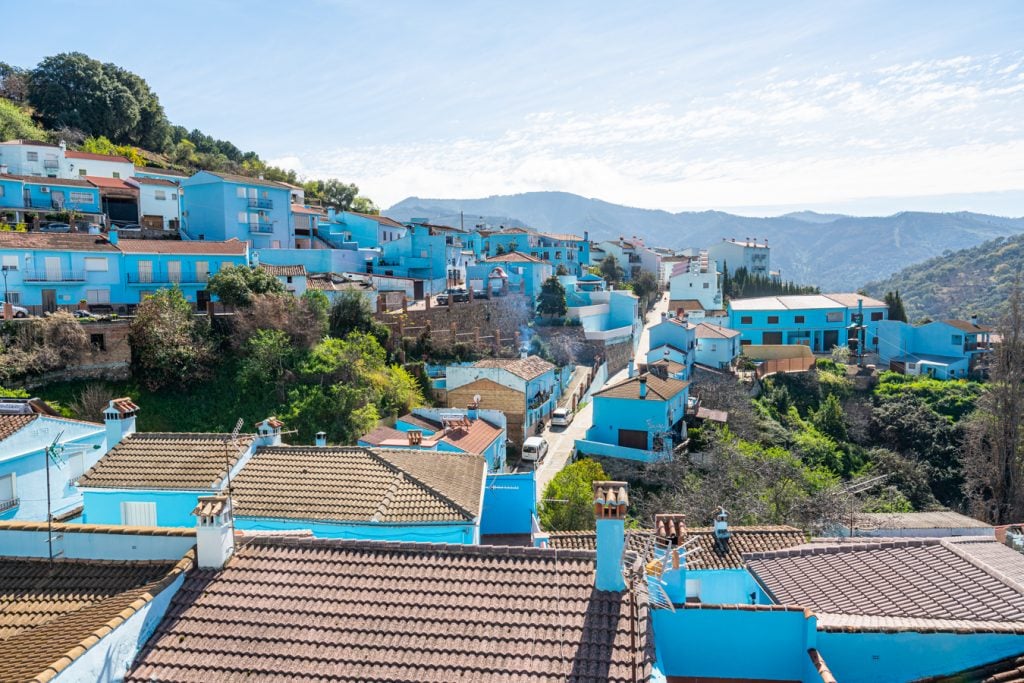 juzcar spain smurf village from above