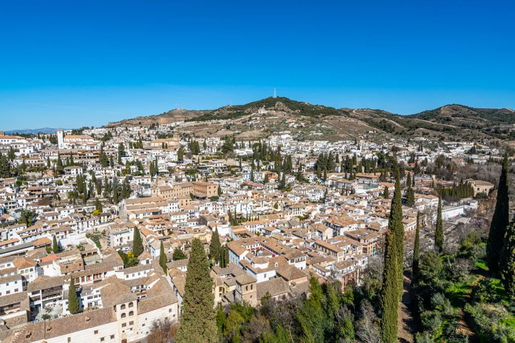 view of granada from the alcazaba