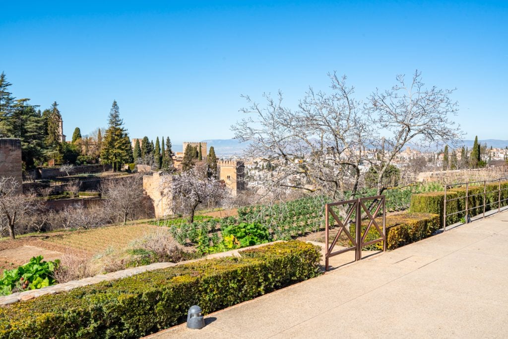 the path leading into the alhambra from the main entrance