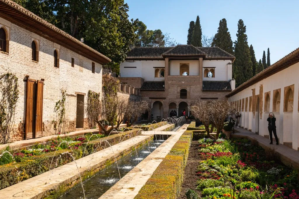 interior of generalife gardens as shot form the side