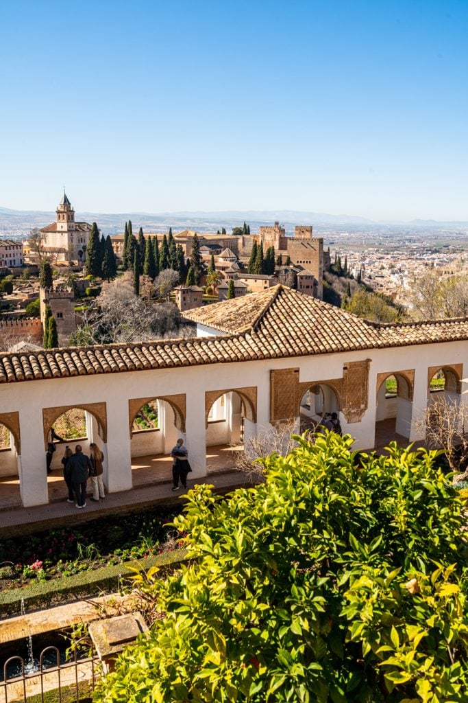 view of the alhambra from generalife in granada spain