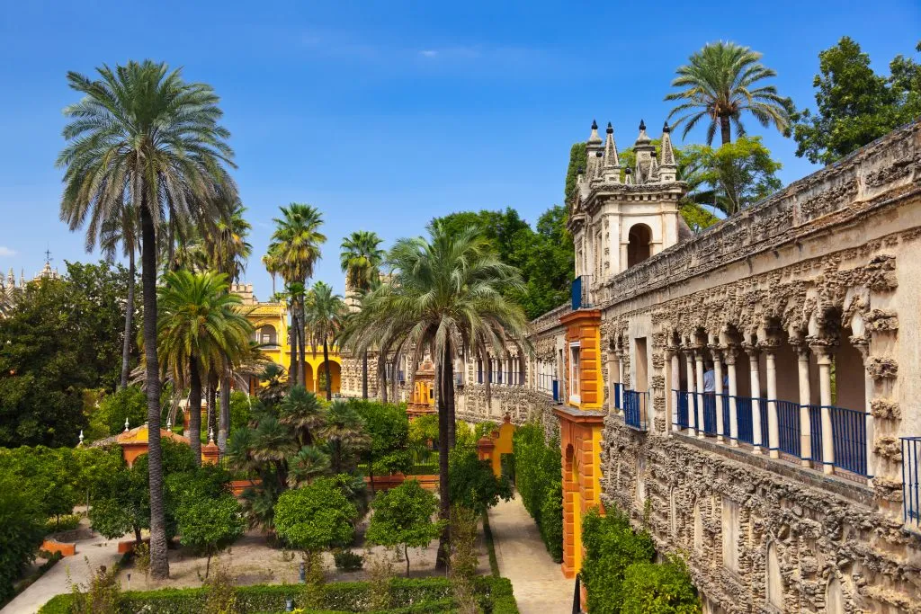 gardens of royal alcazar in seville spain