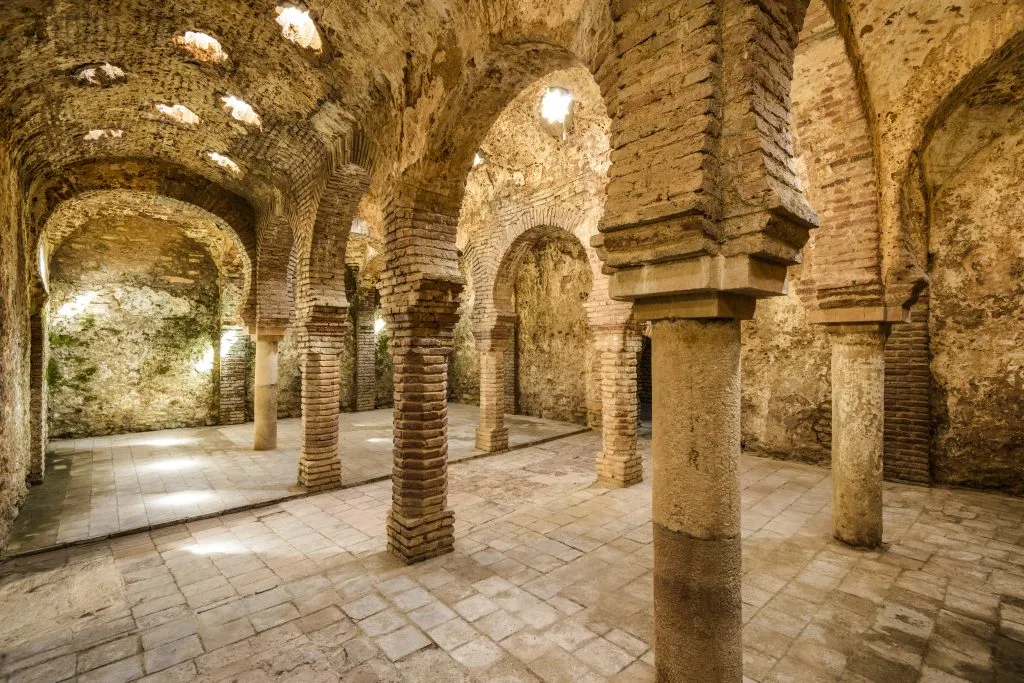 interior of arab baths in ronda spain