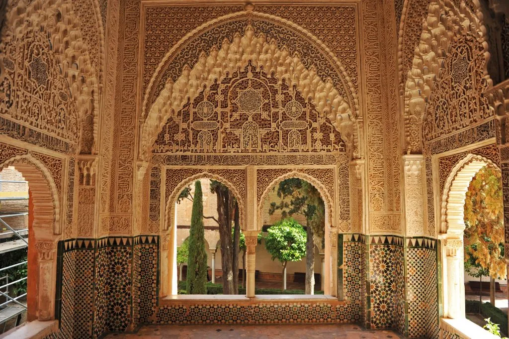 intricate interior in nasrid palaces alhambra spain