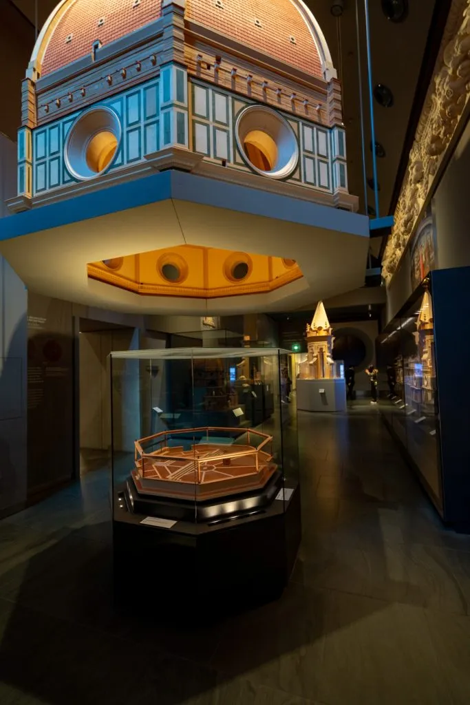 display on the building of the florence duomo in museum, tips for visiting duomo florence italy