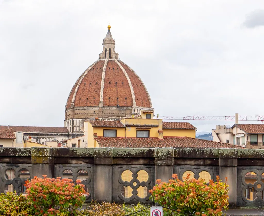 view of florence duomo from uffizi cafe