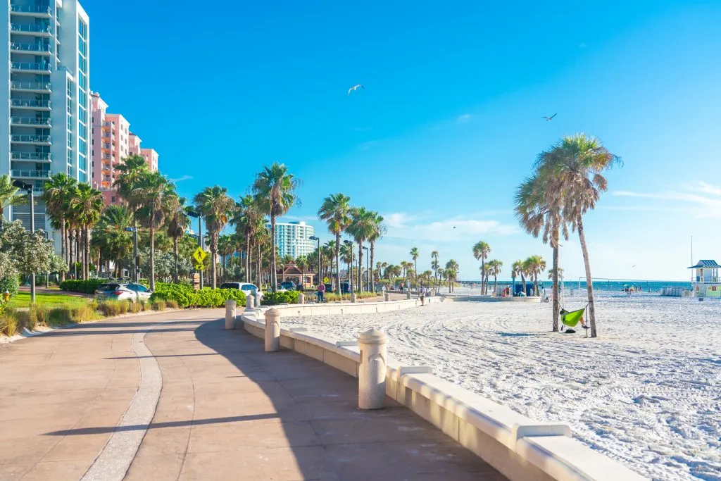 promenade along the sand in clearwater beach florida