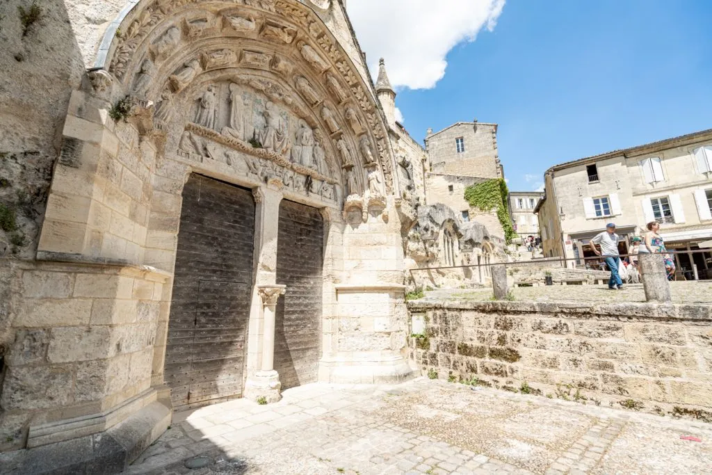 front gate leading into the tour of the saint emilion monolithic church