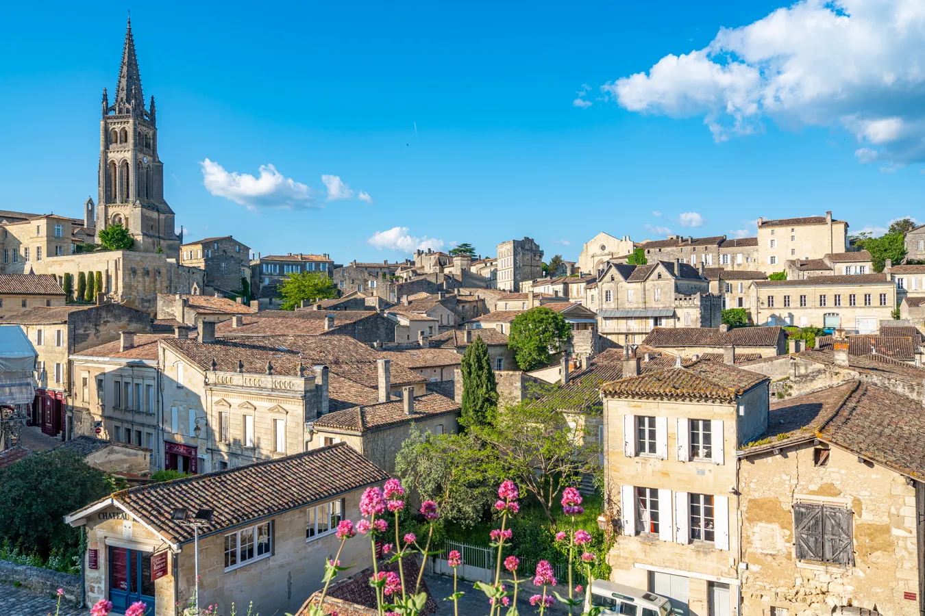 skyline of saint emilion france from kings keep, one of the best things to do st emilion france