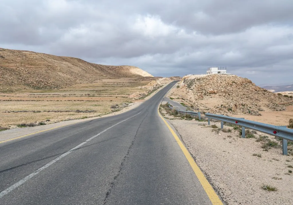 view of empty road as seen on a road trip jordan itinerary