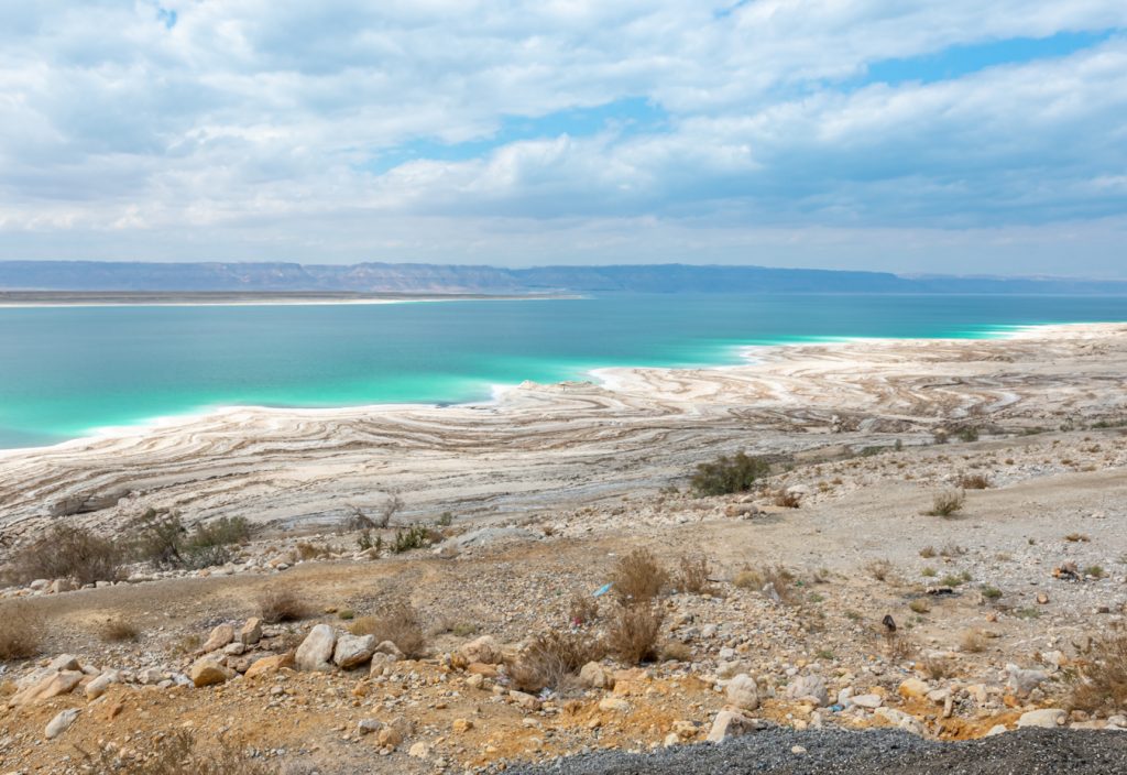 dead sea jordan as seen from kings highway on a jordan road trip