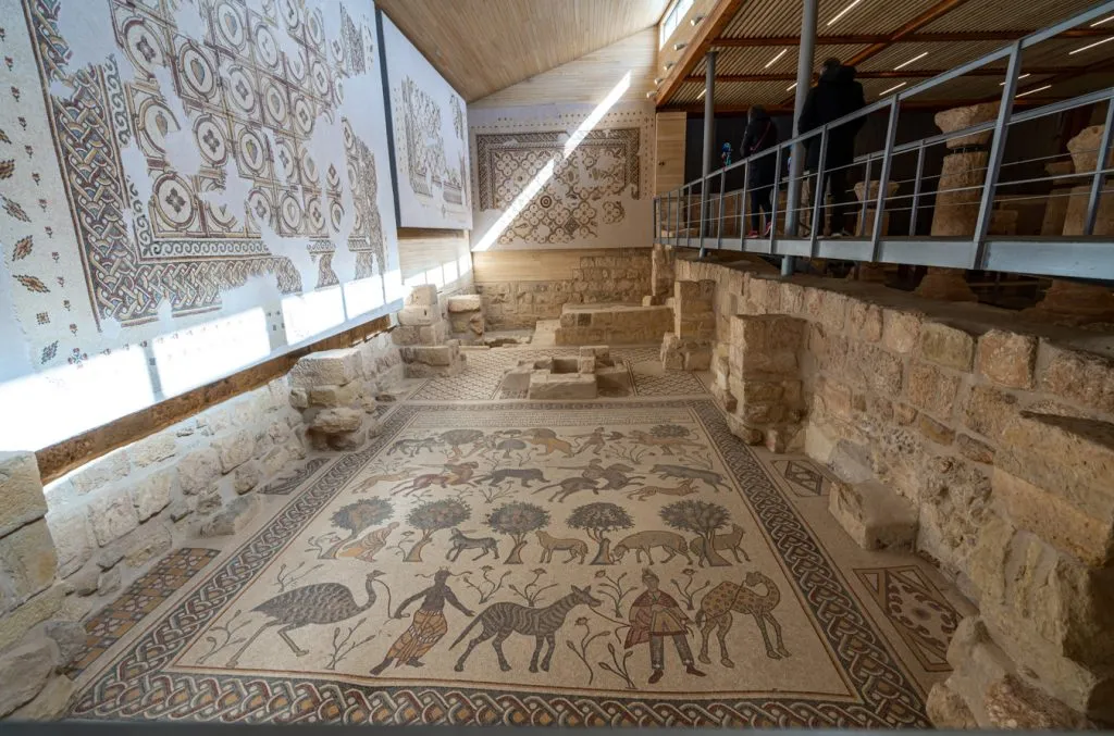 interior mosaic on moses memorial church in mount nebo, one of the best places to visit in jordan