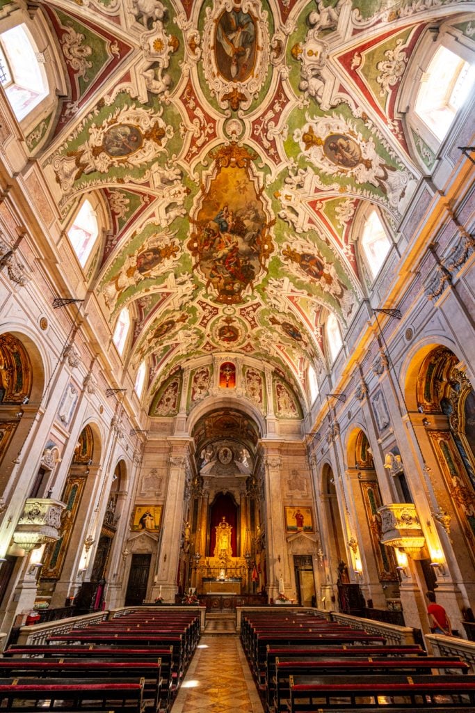 interior of a richly decorated church in lisbon portugal