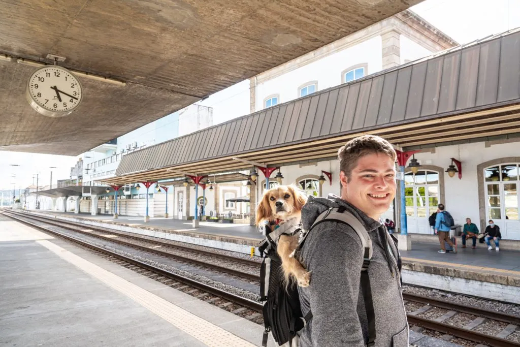 jeremy storm and ranger storm at porto campanha station between porto and lisbon train