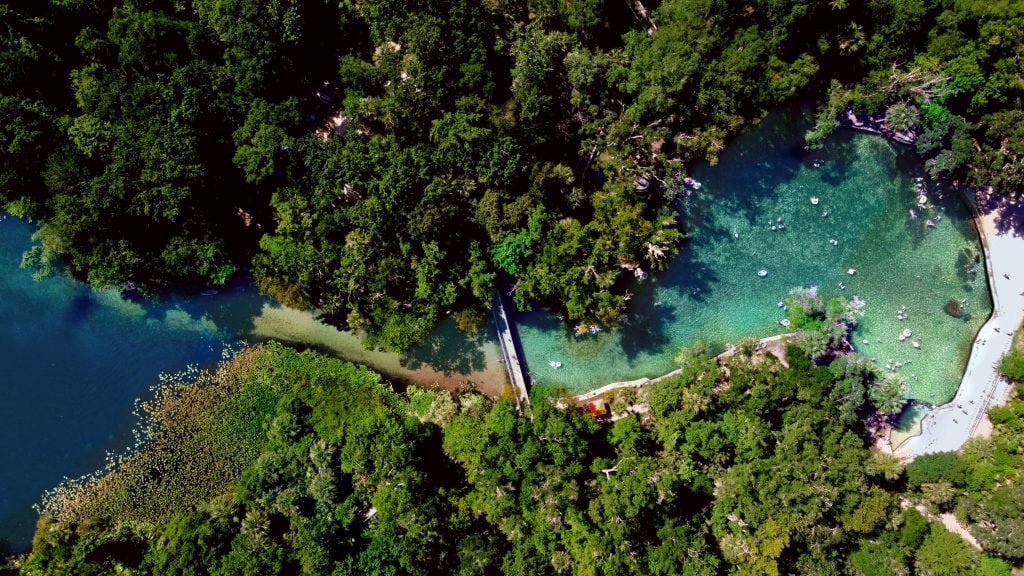 aerial view of wekiwa springs in apopka florida