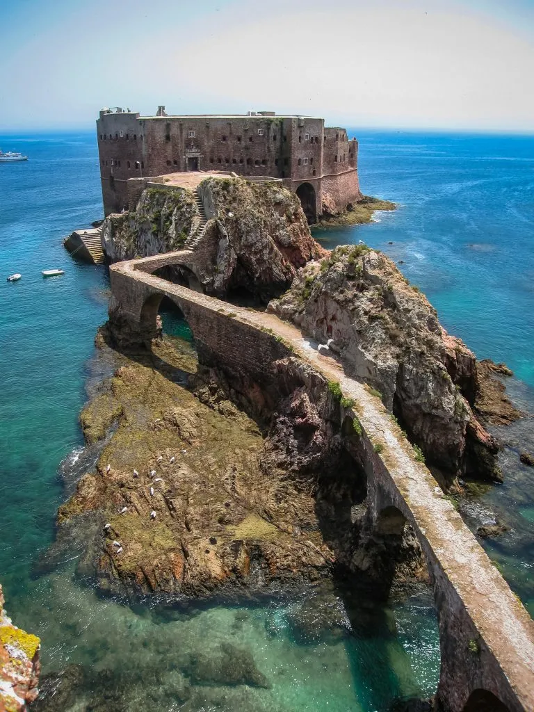 bridge leading to fort on berlengas islands portugal