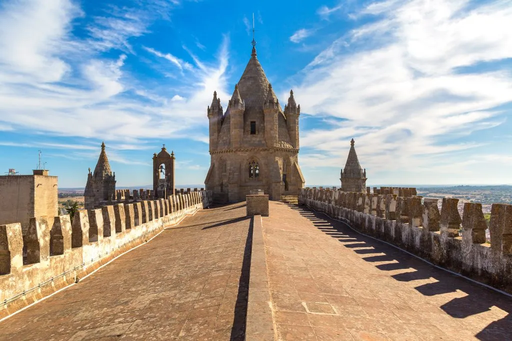 view from the top of evora gothic cathedral, one of the best road trip portugal itinerary ideas