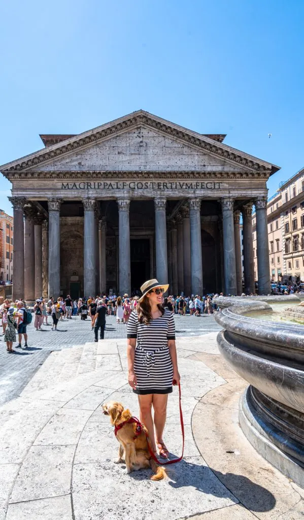 kate storm and ranger storm in front of the pantheon when visiting rome italy
