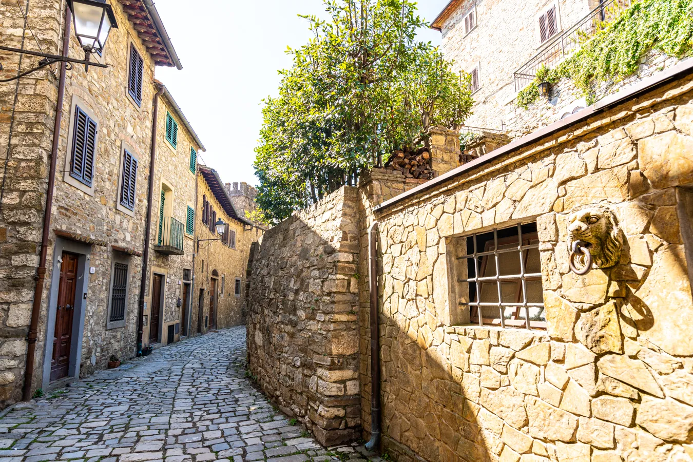 stone street in tuscany italy