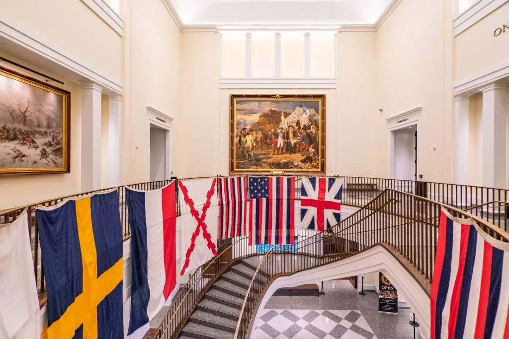 interior staircase view of the museum of the american revolution