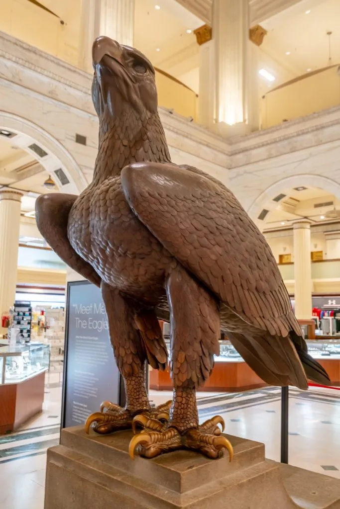 historic eagle statue in department store phily pa