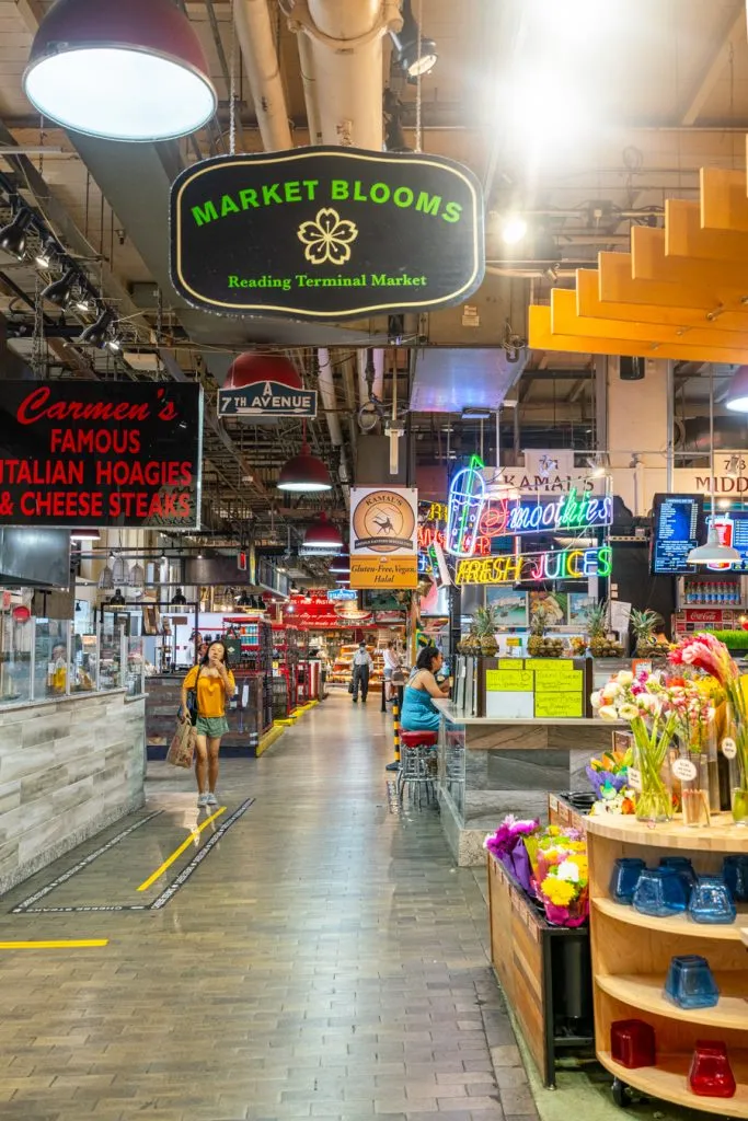 interior of reading terminal market, one of the best places to eat weekend philadelphia in 3 days