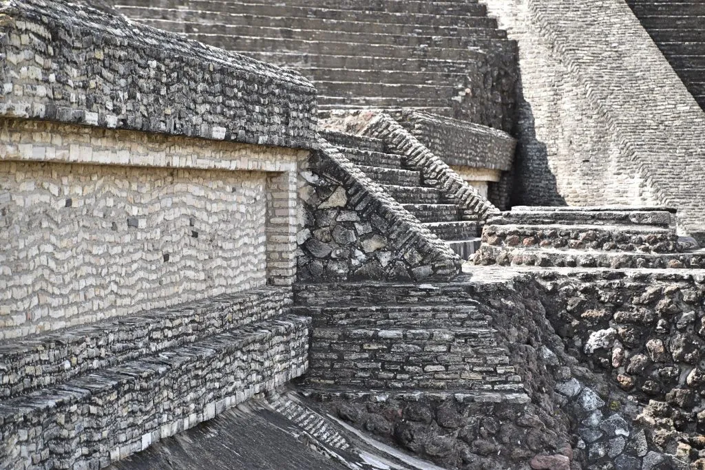 detailed photo of great pyramid of cholula stairs