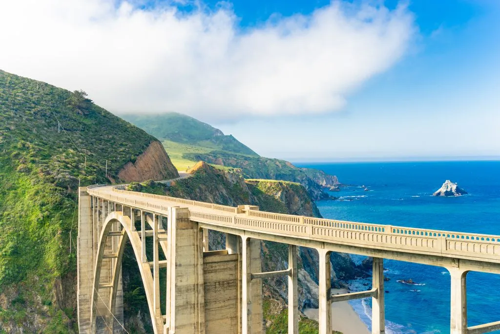 bixby creek bridge on pch, one of the best vacation spots in california