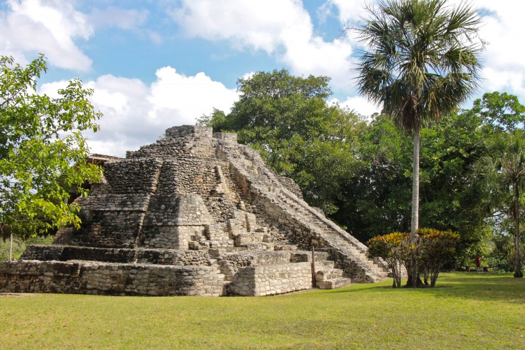smaller pyramid in chacchoben, one of the best mayan ruins in mexico arcaheological sites