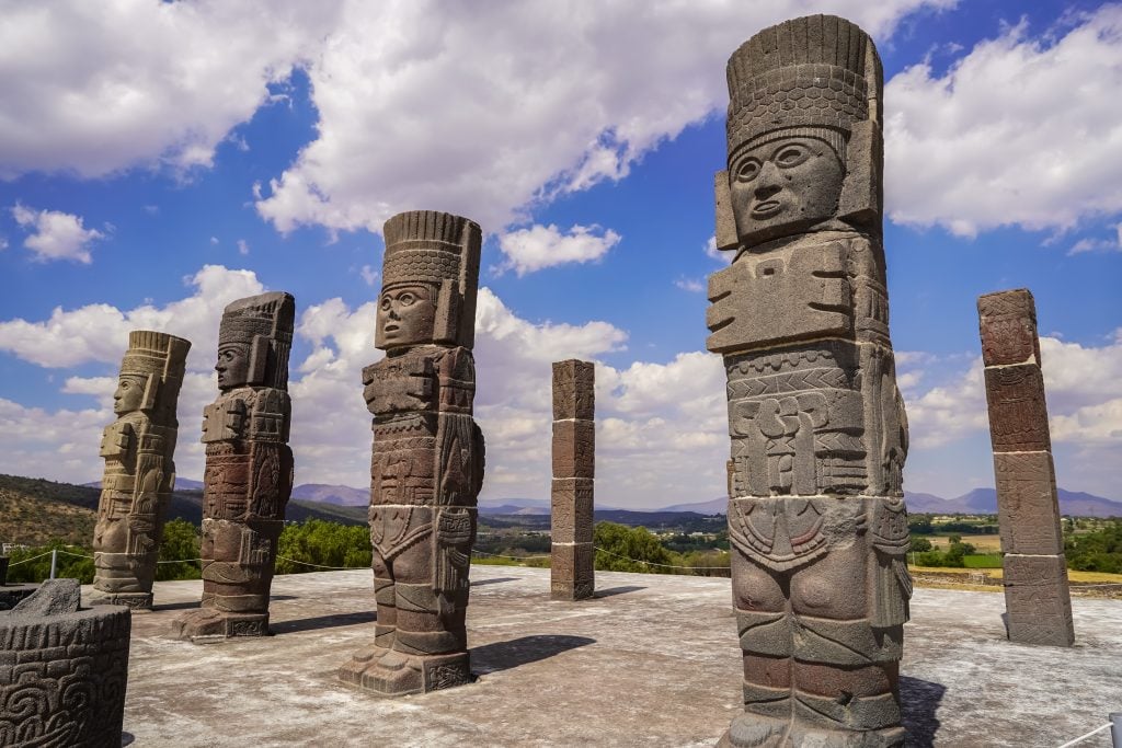 states of toltec warriors at one of the best mexico ruins