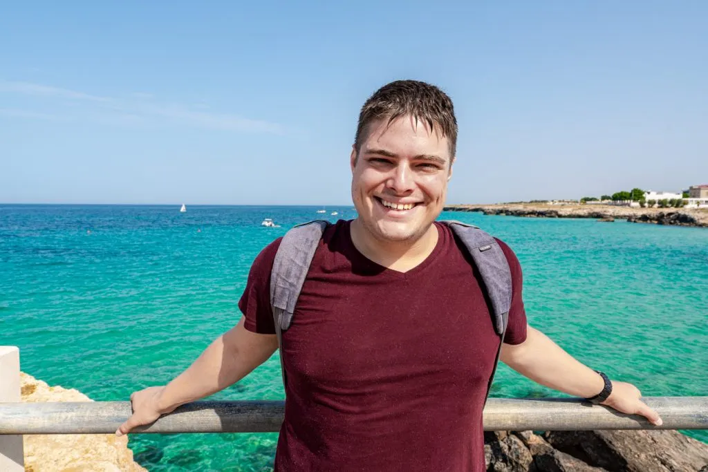 jeremy storm with adriatic sea in the background in monopoli italy