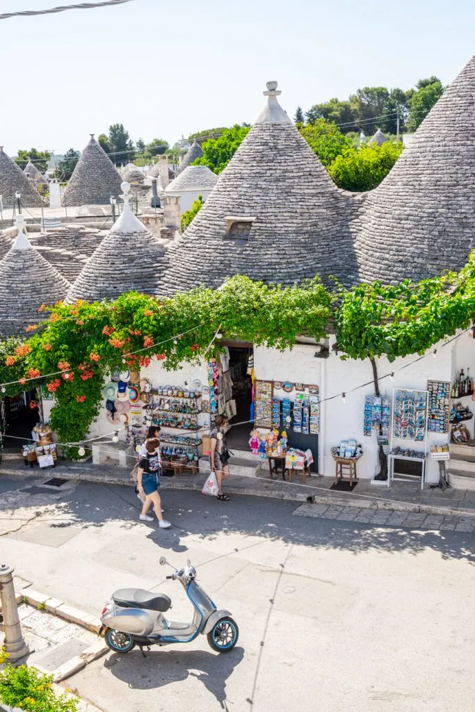 trulli in alberobello as seen from above, one of the best things to do in puglia itinerary