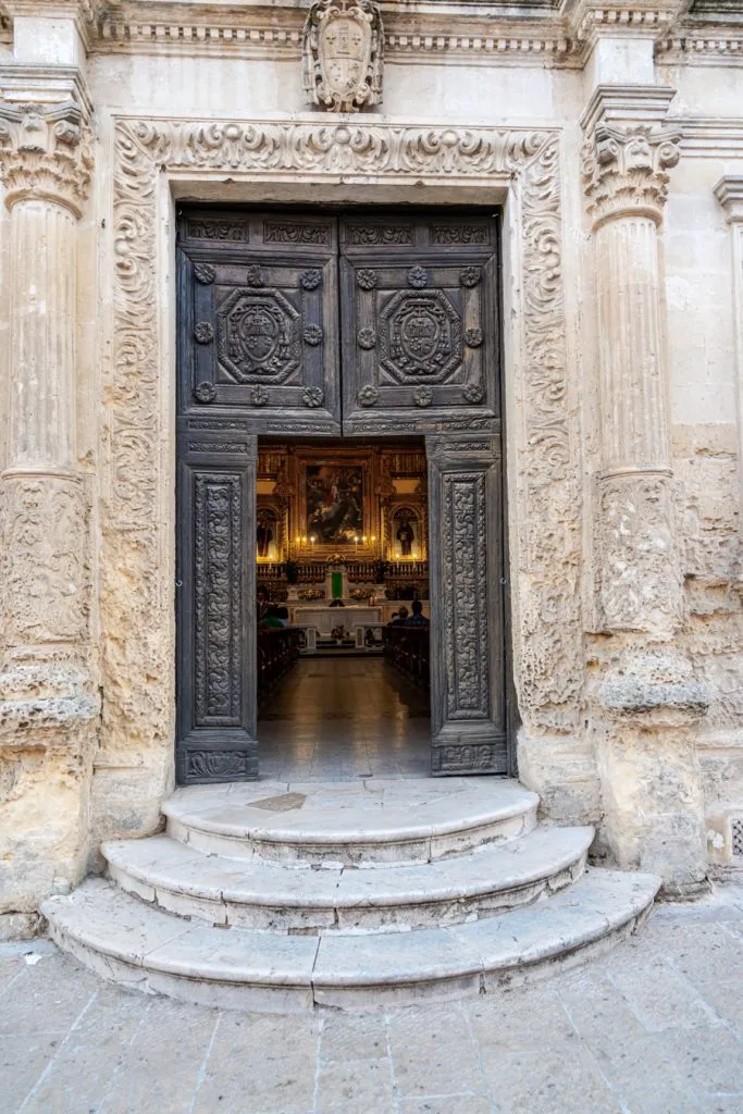 door leading into a church in matera italy