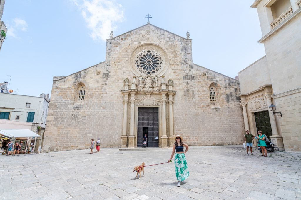 kate storm and ranget storm in front of otranto cathedral, one of the best places to visit otranto puglia