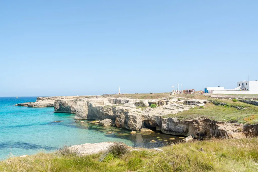 view of the adriatic sea as you approach the puglia cave of poetry