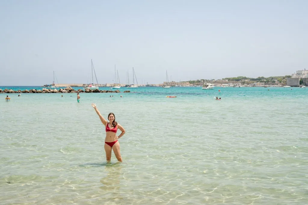 kate storm in the shallow water near centro storico of otranto italy things to do