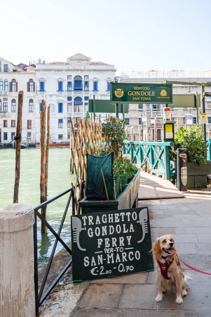 ranger storm sitting in front of traghetto stop in venice italy