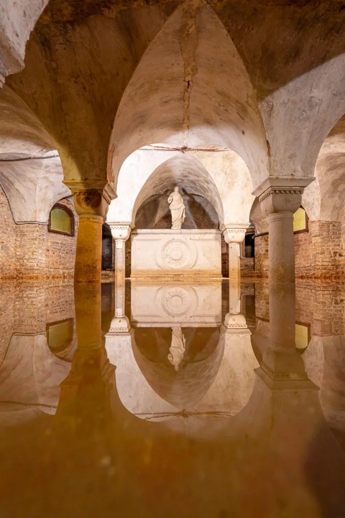 flooded crypt of san zaccaria, one of the best hidden gems in venice italy