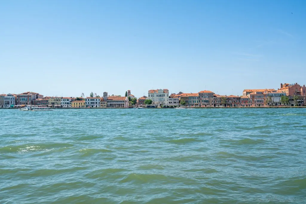 giudecca venice visible across the lagoon from zattere