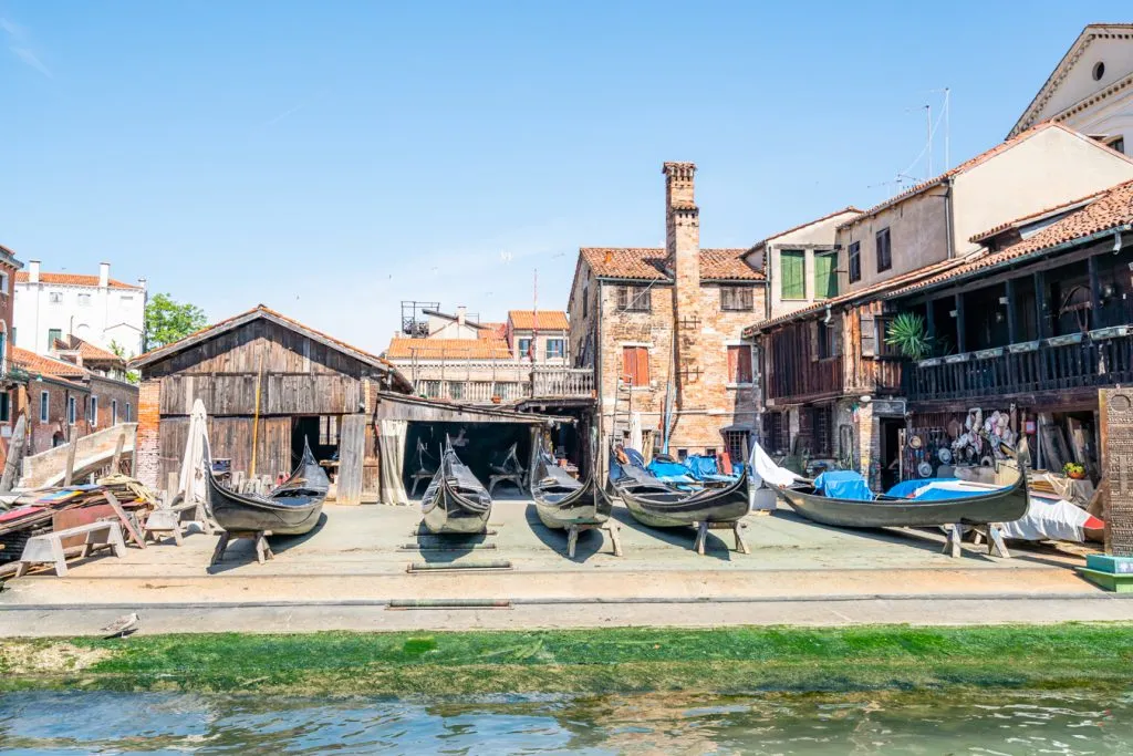 squero di san trovaso as seen from across the canal in venice