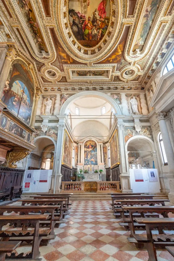 interior of the chiesa di san sebastiano in venice