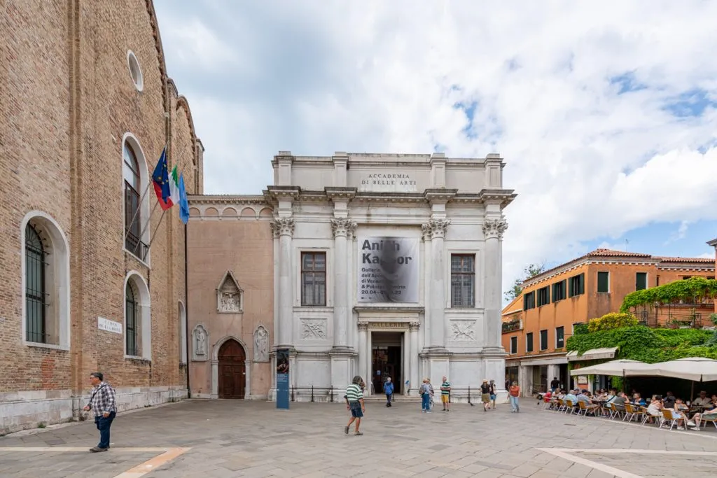 front facade of the gallerie dell'accademia in venice italy dorsoduro