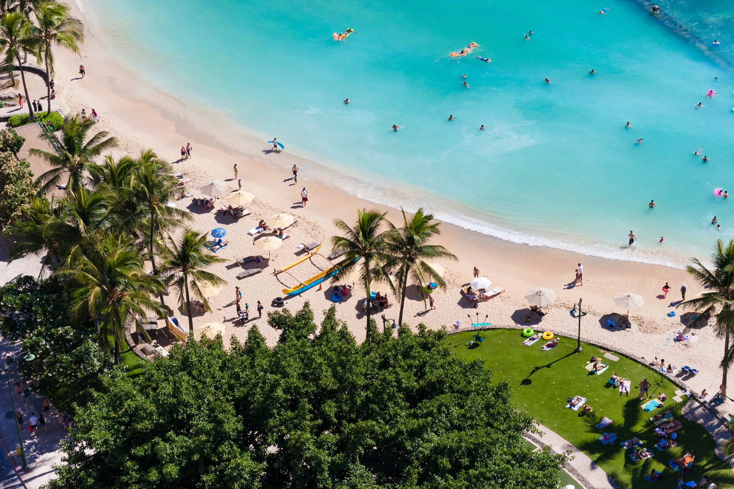 waikiki beach as seen from above, one of the top attractions in oahu hawaii places to visit
