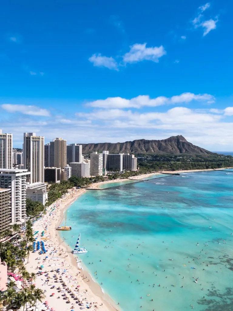 waikiki beach as seen from above, one of the best attractions oahu hawaii