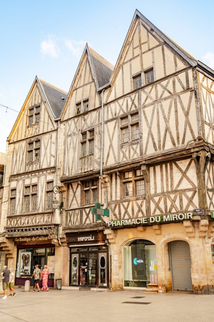 half timbered buildings in dijon france