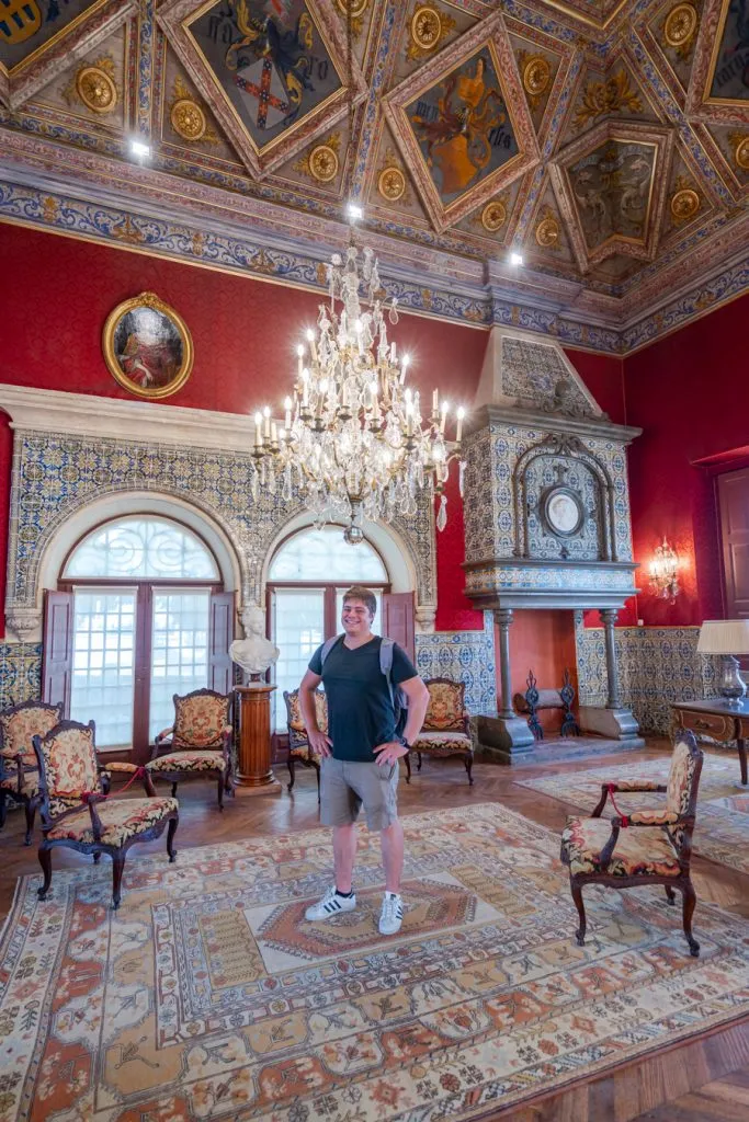jerem storm standing inside the Castro Guimarães Museum, one of the best things to do on a lisbon to cascais day trip