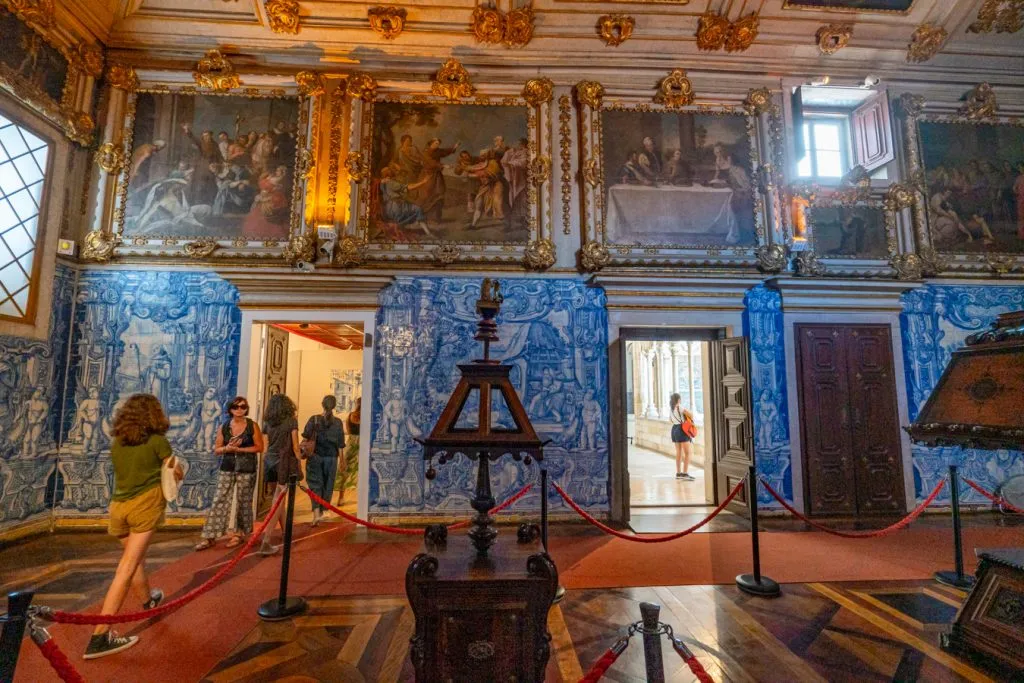 gilded room inside lisbon museum of the azulejo, one of the best secret lisbon travel destinations