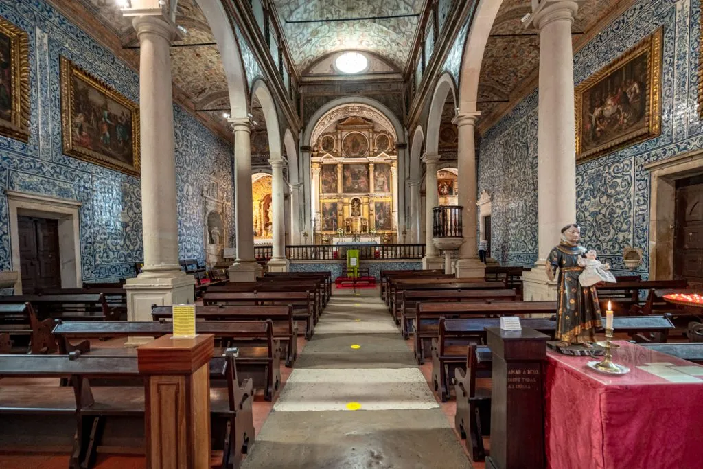 igreja de santa maria church interior, one of the best places to visit in obidos portugal