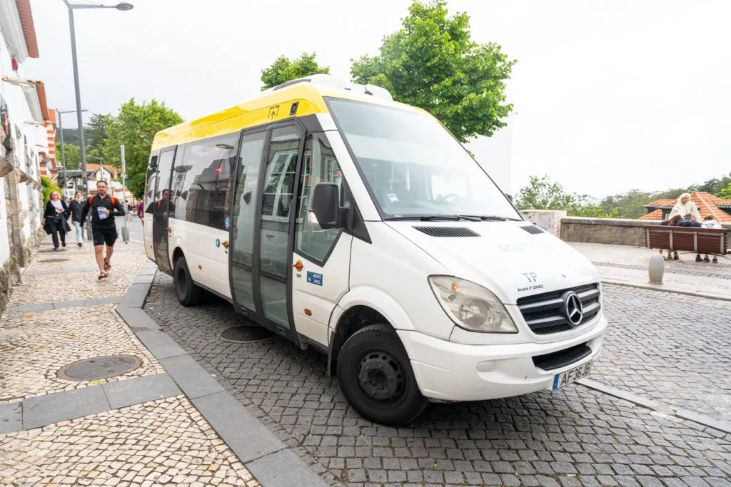 bus 435 parked in sintra portugal, one of the best ways to get around sintra on a day trip from lisbon